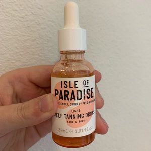 Isle of paradise self tanning drops face in light